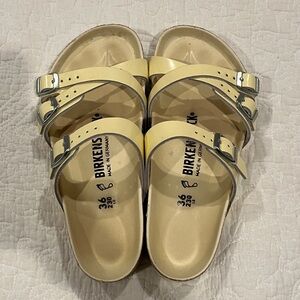 Birkenstock franca all leather high shine butter 36R